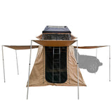 three awning doors of the annex of the Wanaka 72" Roof Top Tent With XL Annex - 4 Person Size